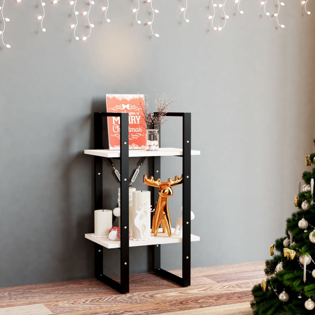 Estante com 2 prateleiras 80x30x70 cm pinho maciço branco