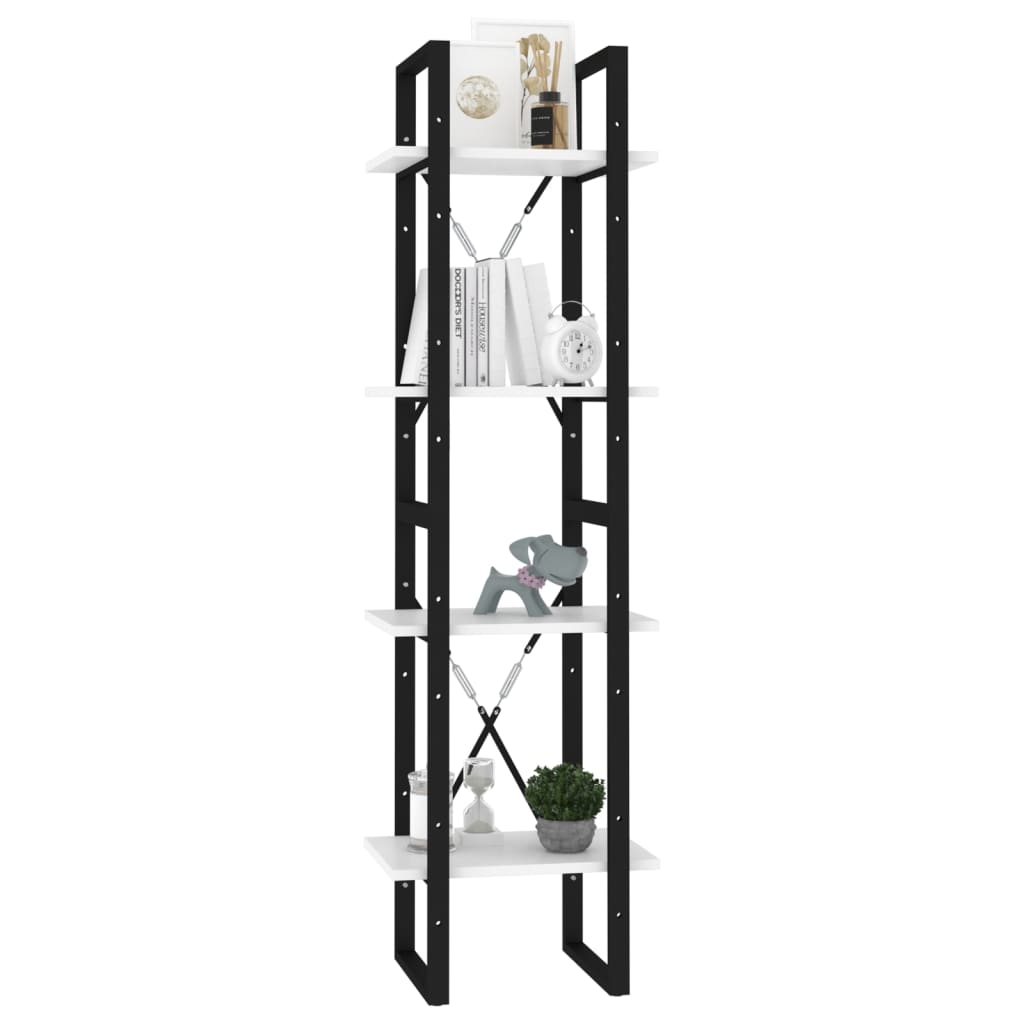 Estante com 4 prateleiras 40x30x140 cm derivados madeira branco