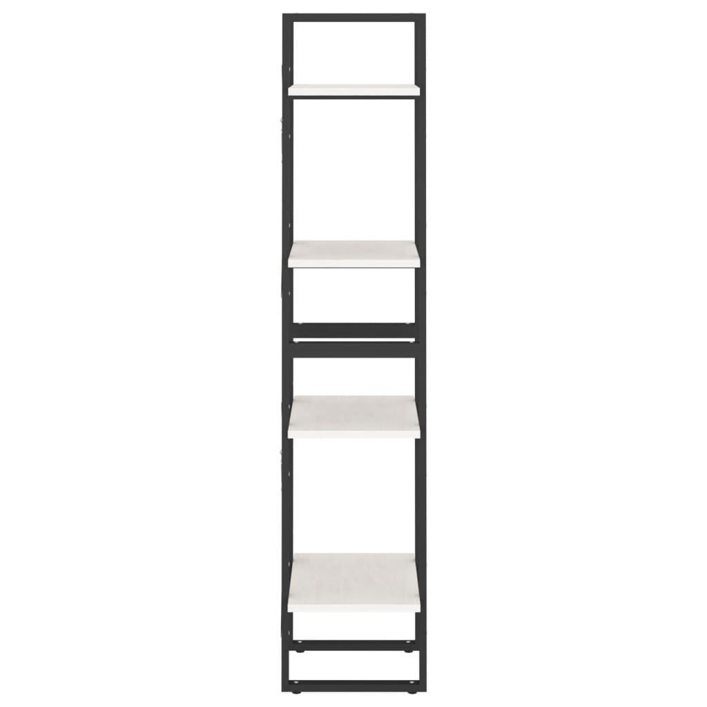 Estante com 4 prateleiras 100x30x140 cm pinho maciço branco