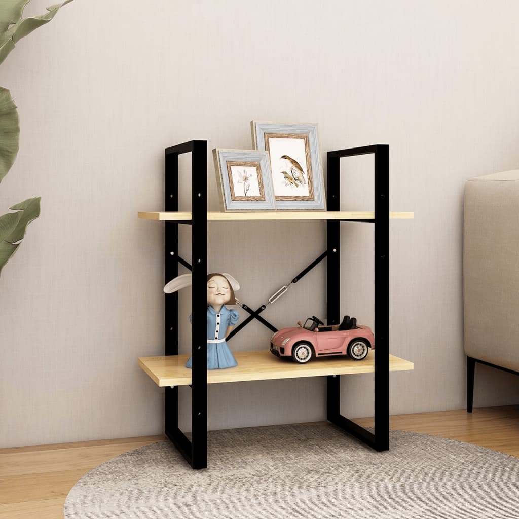 Estante com 2 prateleiras 80x30x70 cm pinho maciço branco