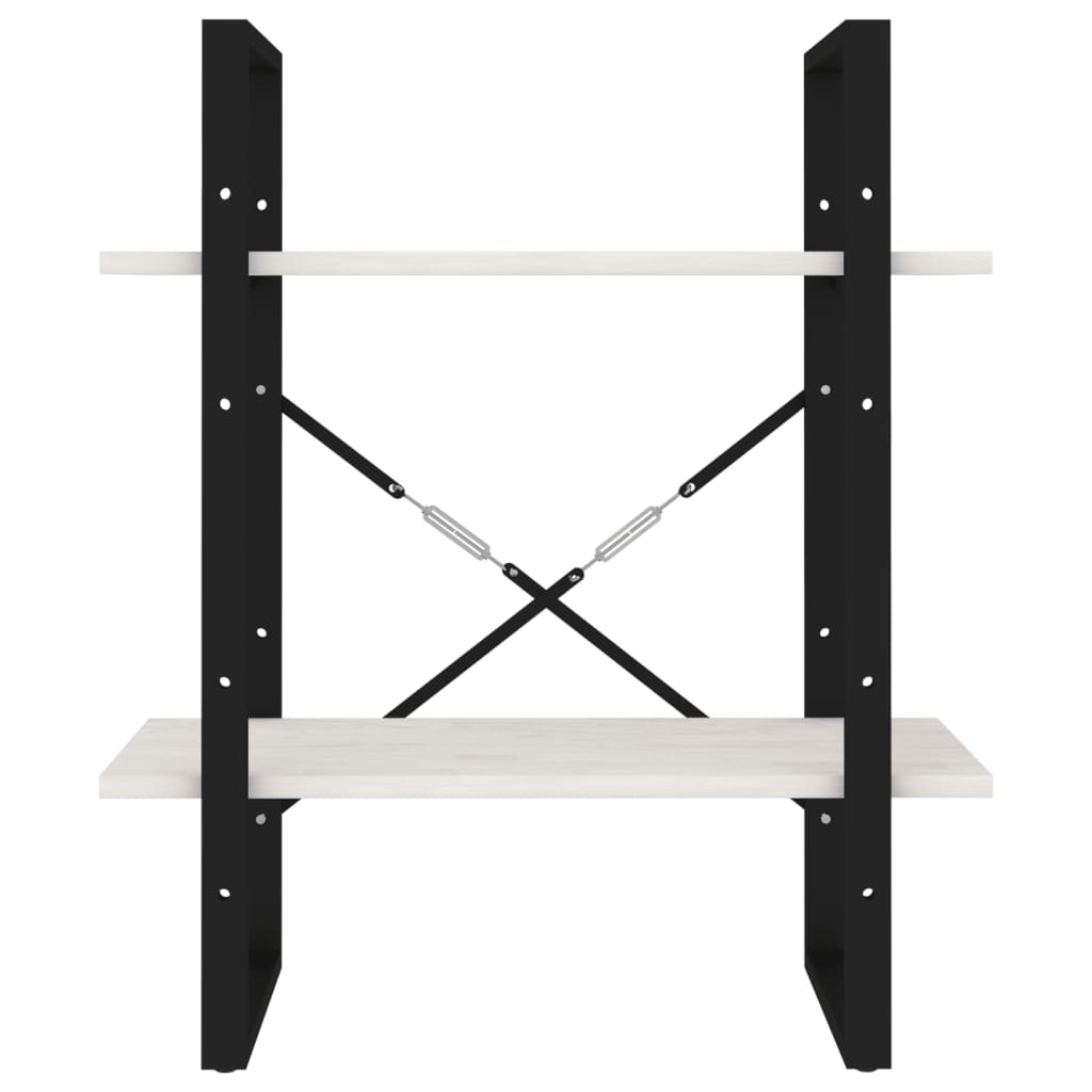 Estante com 2 prateleiras 80x30x70 cm pinho maciço branco