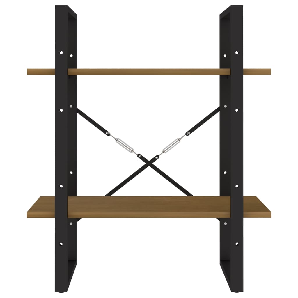 Estante com 2 prateleiras 60x30x70 cm pinho maciço cinzento