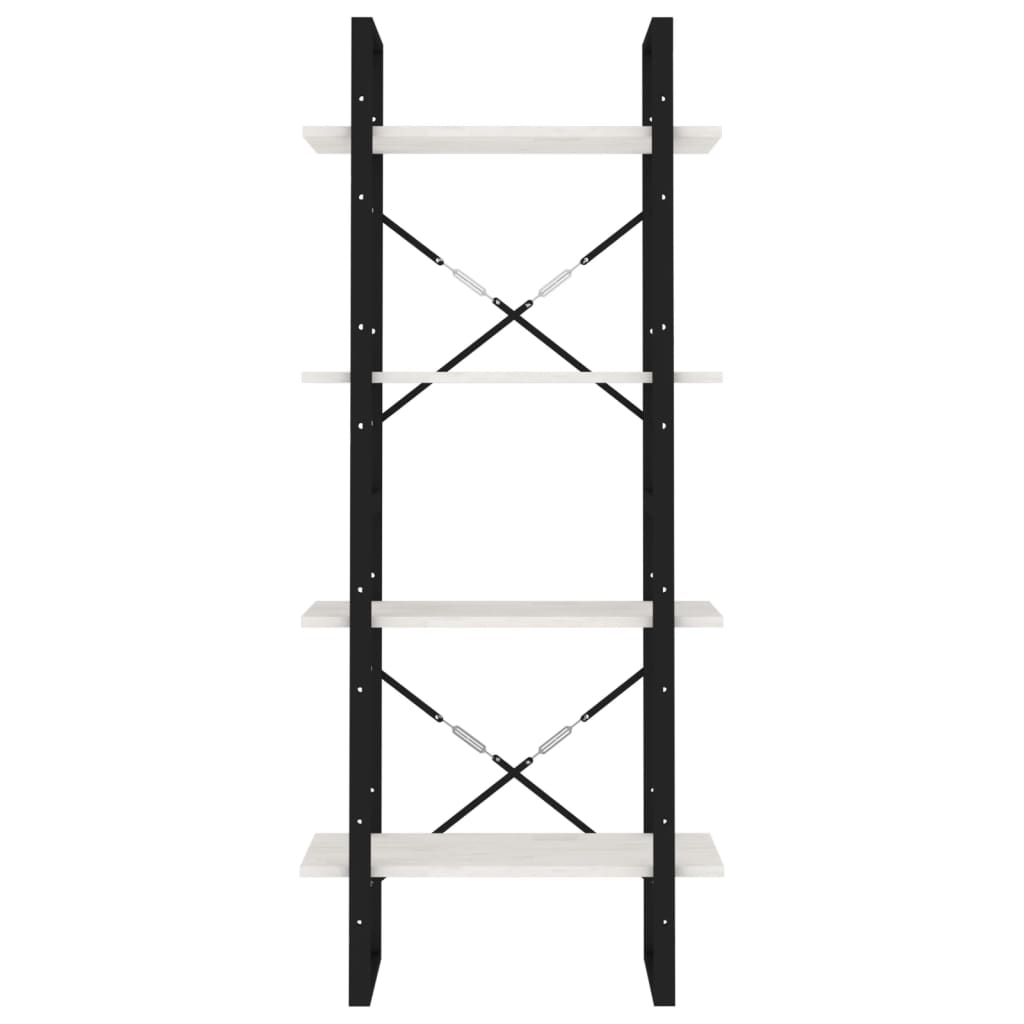 Estante com 4 prateleiras 100x30x140 cm pinho maciço branco