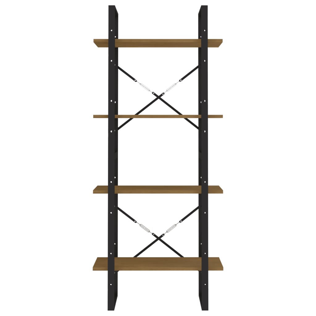 Estante com 4 prateleiras 60x30x140 cm pinho maciço castanho