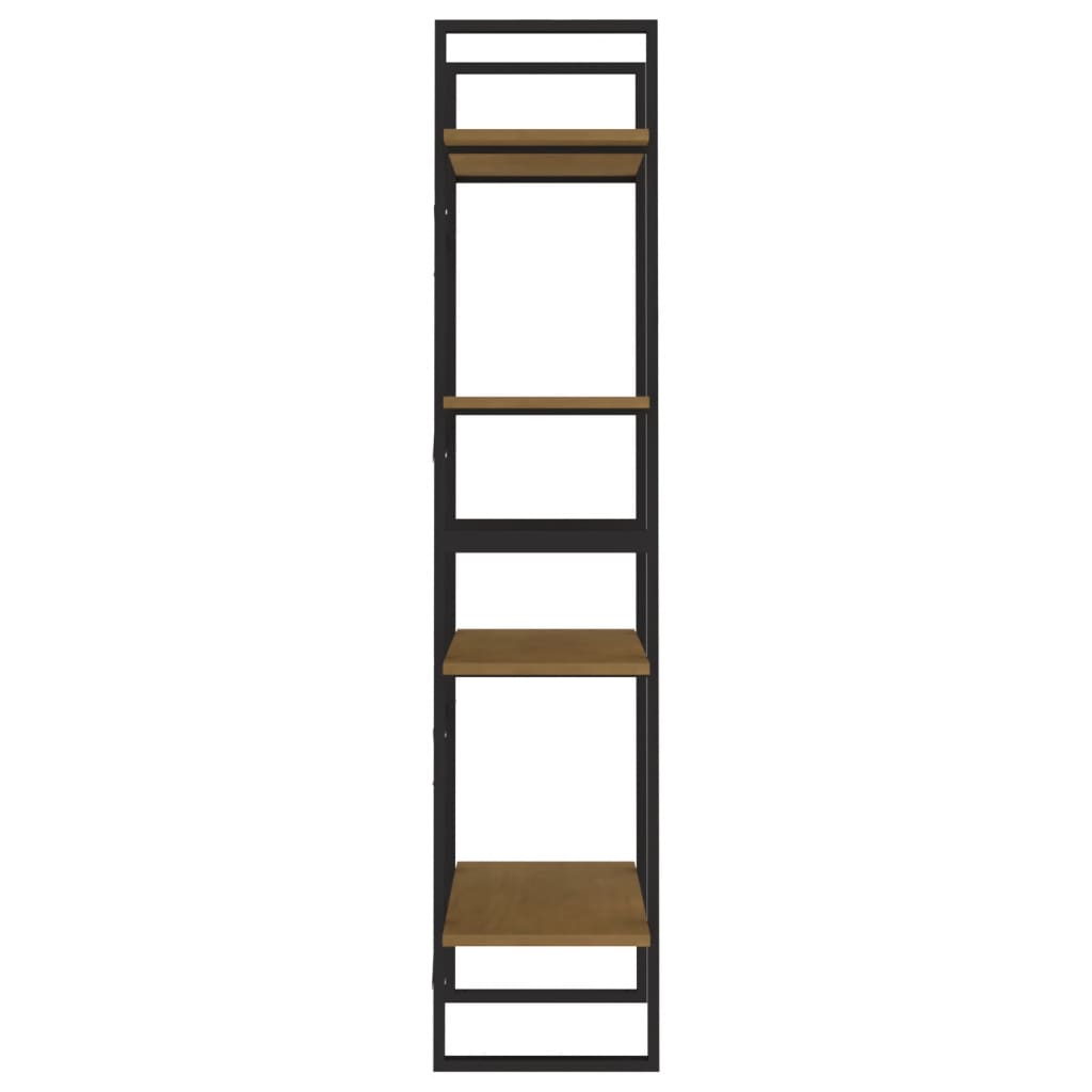 Estante com 4 prateleiras 60x30x140 cm pinho maciço castanho