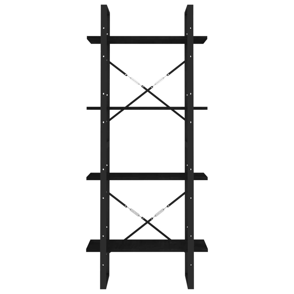 Estante com 4 prateleiras 100x30x140 cm pinho maciço branco