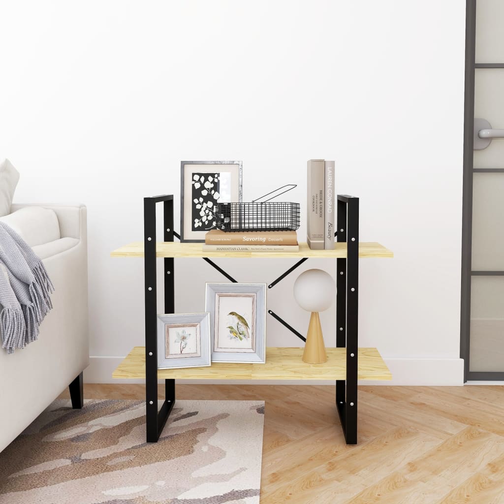 Estante com 2 prateleiras 80x30x70 cm pinho maciço branco