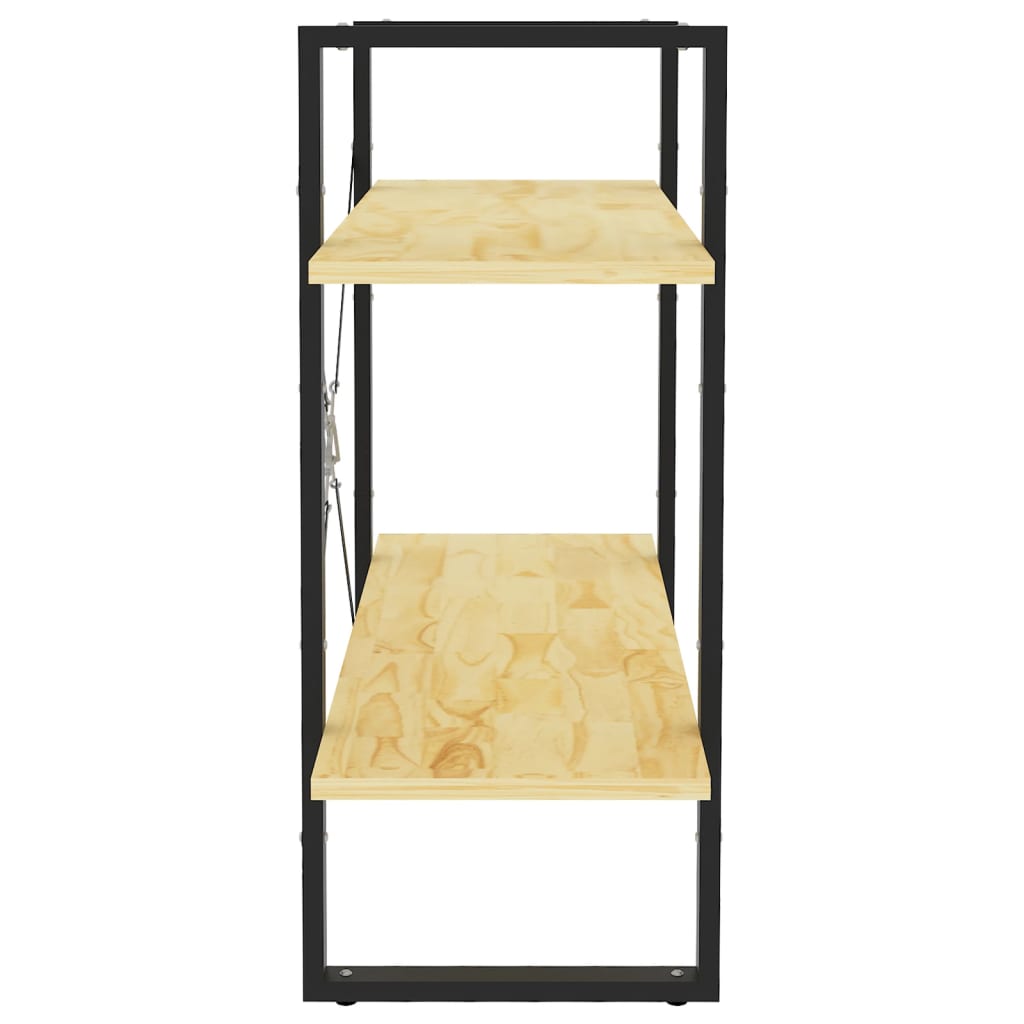 Estante com 2 prateleiras 80x30x70 cm pinho maciço branco