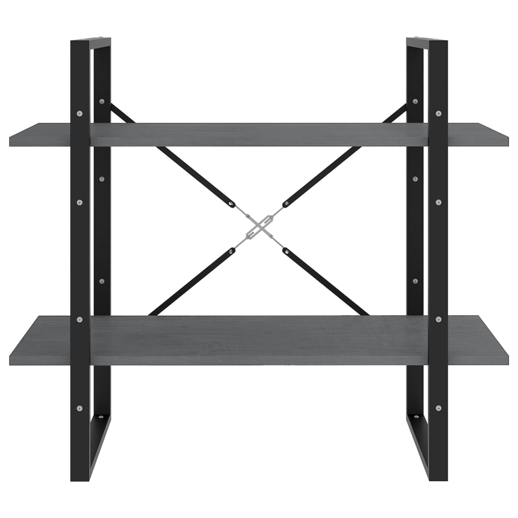 Estante com 2 prateleiras 80x30x70 cm pinho maciço branco