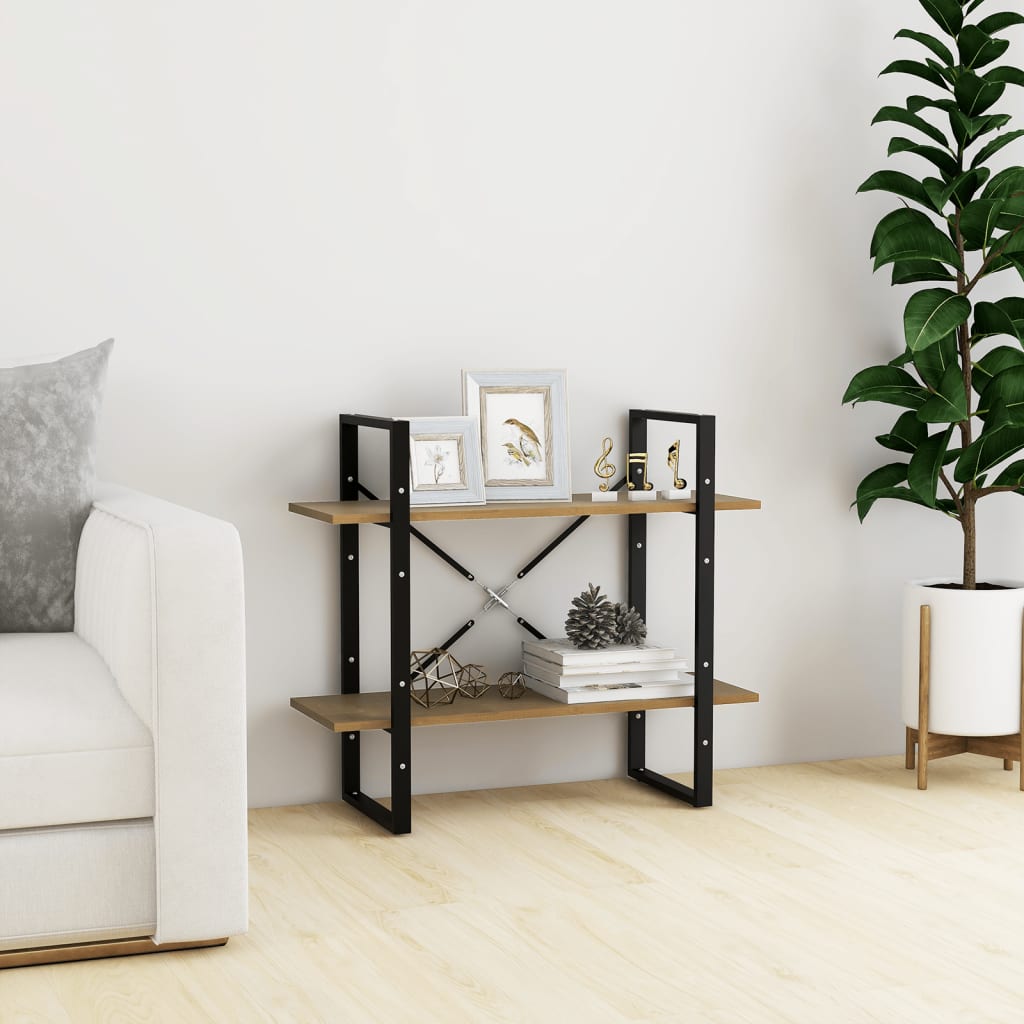 Estante com 2 prateleiras 80x30x70 cm pinho maciço branco