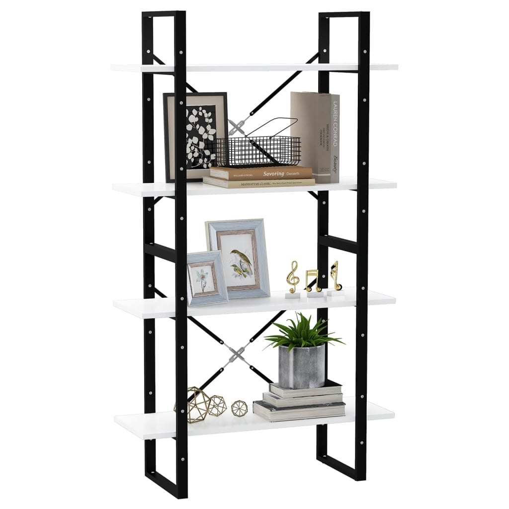 Estante com 4 prateleiras derivados de madeira branco