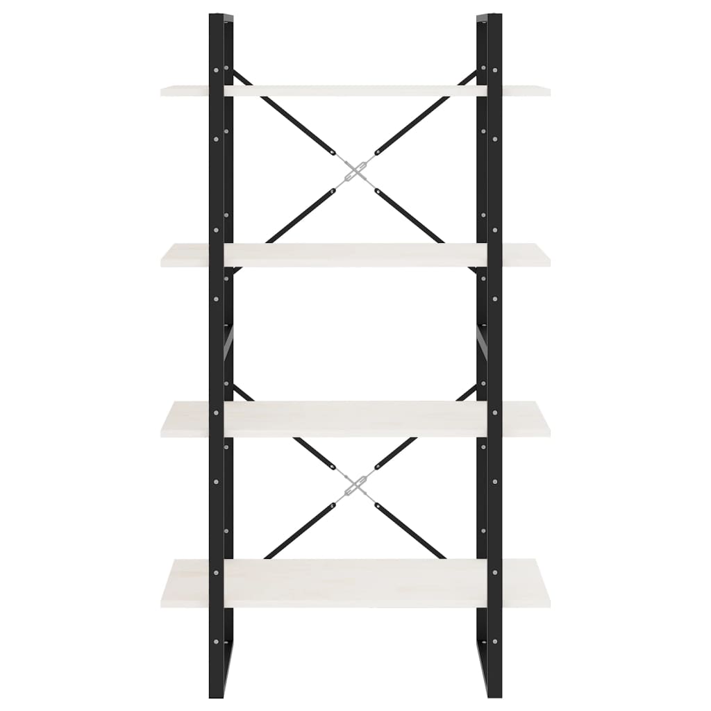 Estante com 4 prateleiras 100x30x140 cm pinho maciço branco