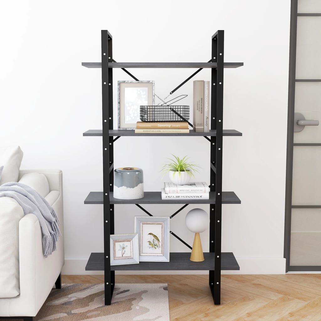 Estante com 4 prateleiras 100x30x140 cm pinho maciço branco