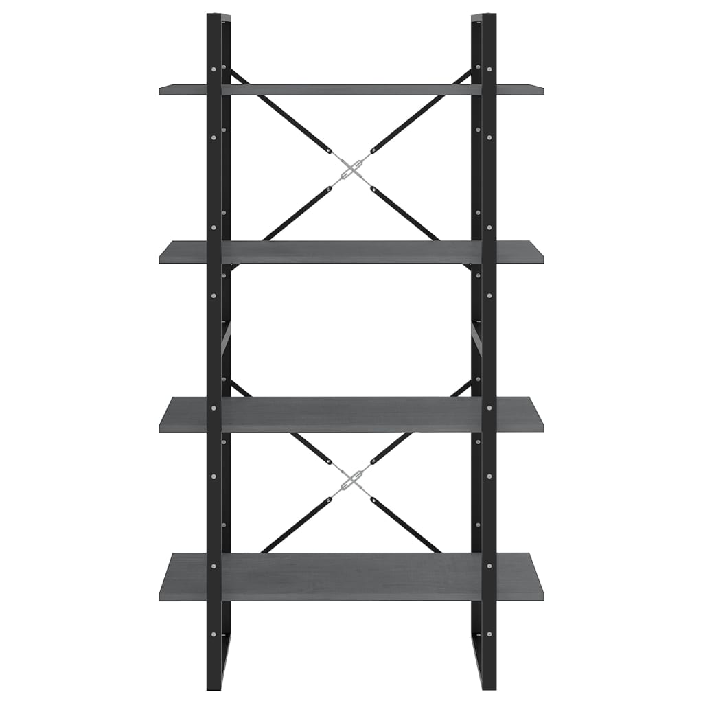 Estante com 4 prateleiras 100x30x140 cm pinho maciço branco