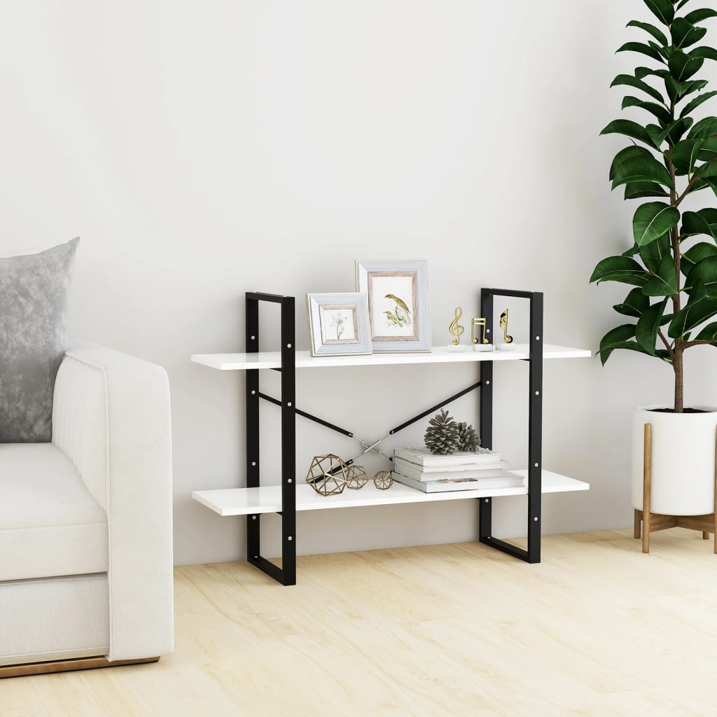 Estante com 2 prateleiras 80x30x70 cm derivados madeira branco