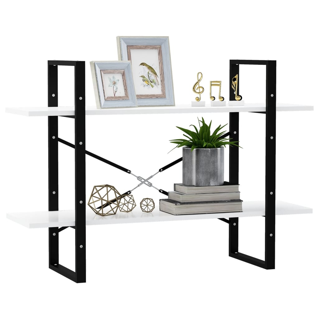 Estante com 2 prateleiras 80x30x70 cm derivados madeira branco