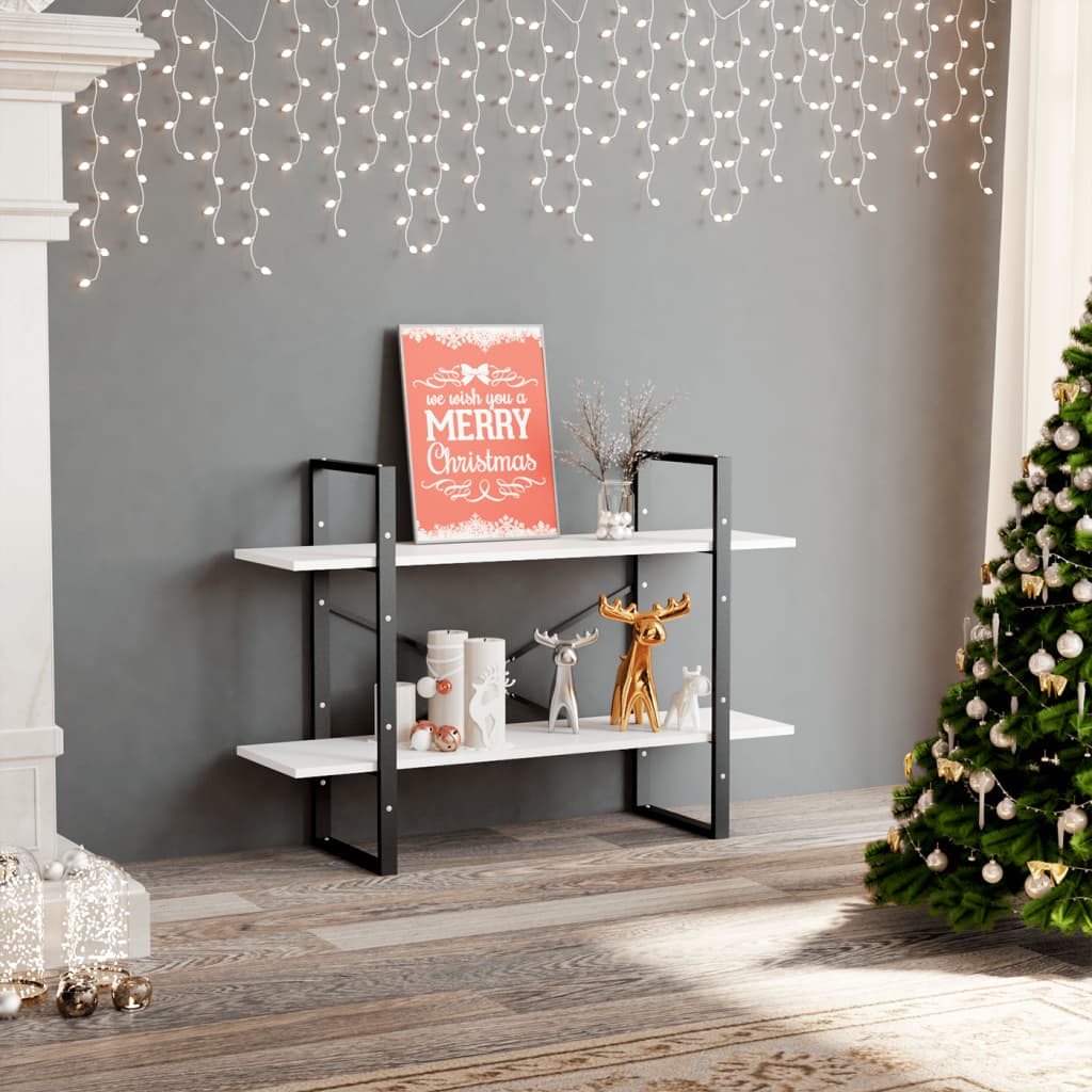 Estante com 2 prateleiras 80x30x70 cm derivados madeira branco