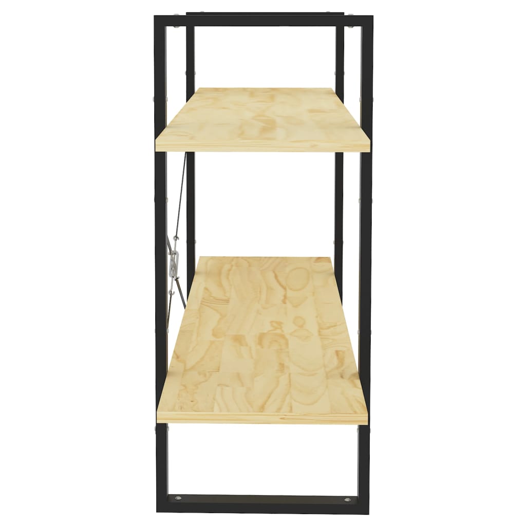 Estante com 2 prateleiras 80x30x70 cm pinho maciço branco