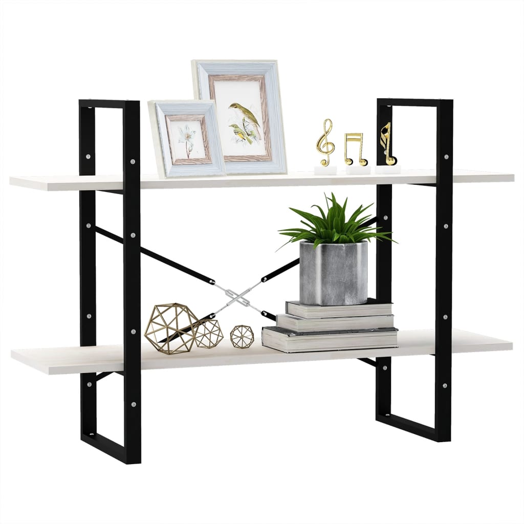 Estante com 2 prateleiras 80x30x70 cm pinho maciço branco