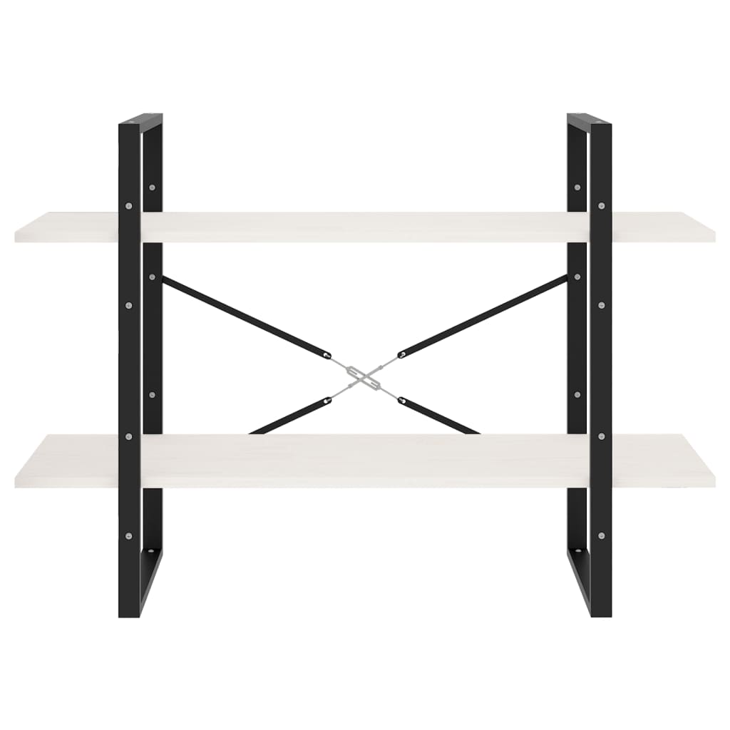 Estante com 2 prateleiras 80x30x70 cm pinho maciço branco