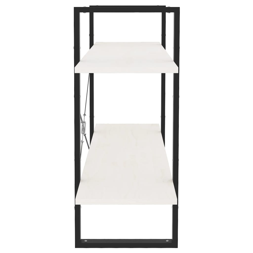 Estante com 2 prateleiras 80x30x70 cm pinho maciço branco