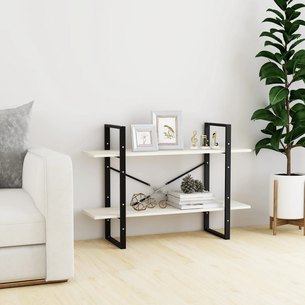 Estante com 2 prateleiras 80x30x70 cm pinho maciço branco