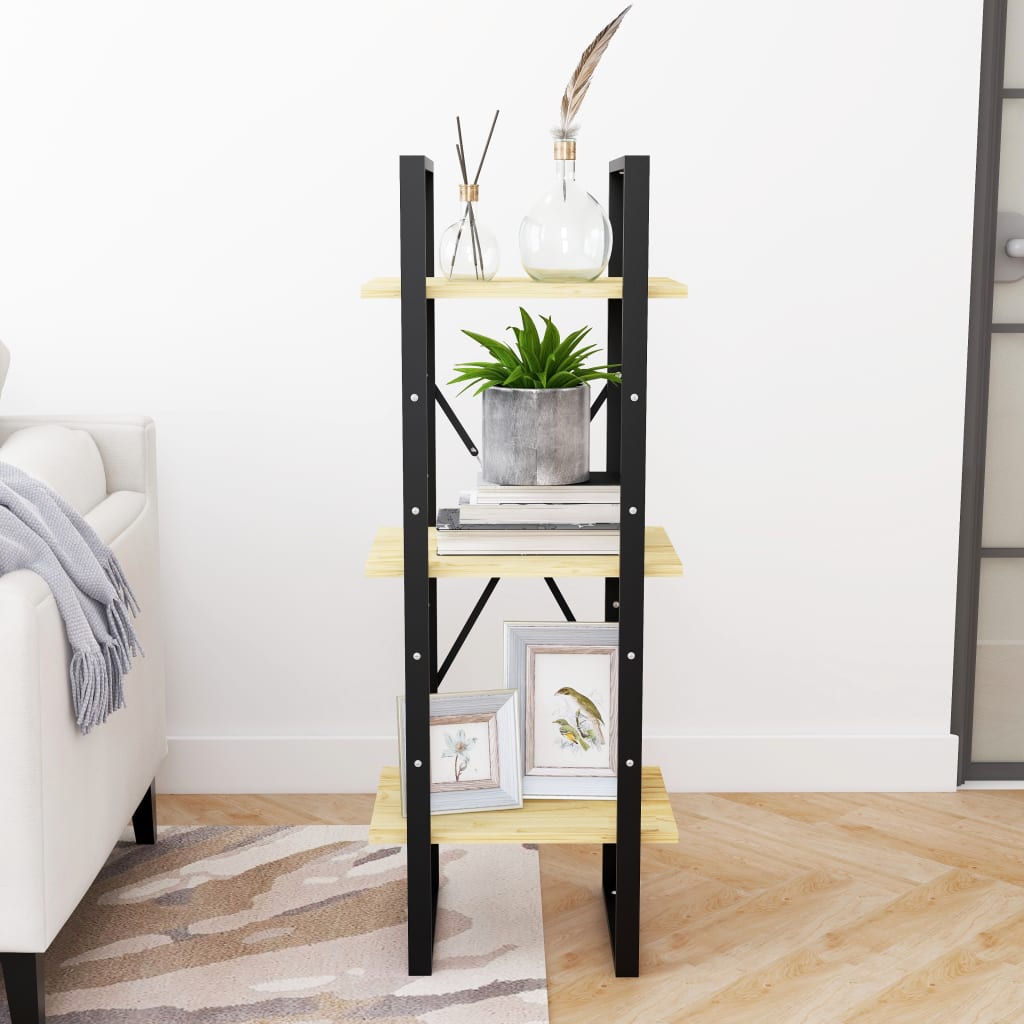 Estante c/ 3 prateleiras 40x30x105 cm pinho maciço branco