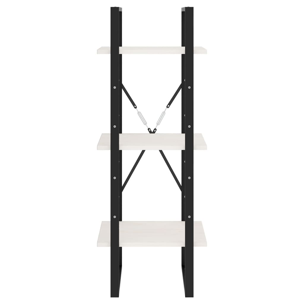 Estante c/ 3 prateleiras 40x30x105 cm pinho maciço branco