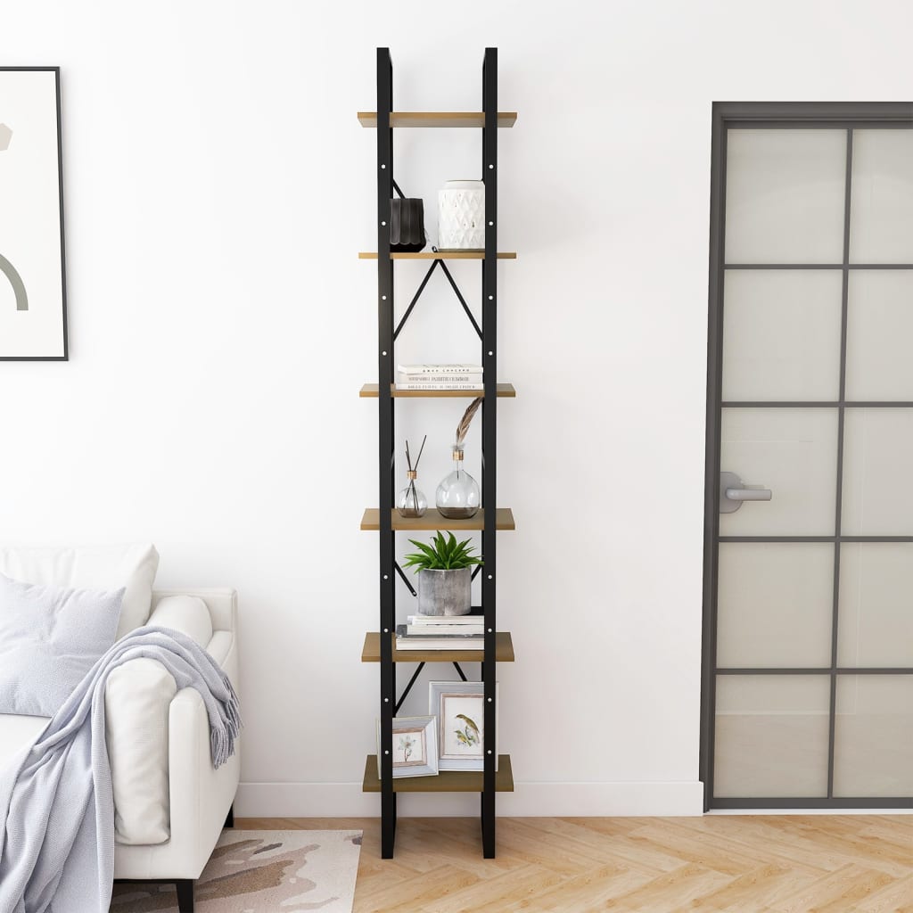 Estante alta 100x30x210 cm madeira de pinho maciça branco