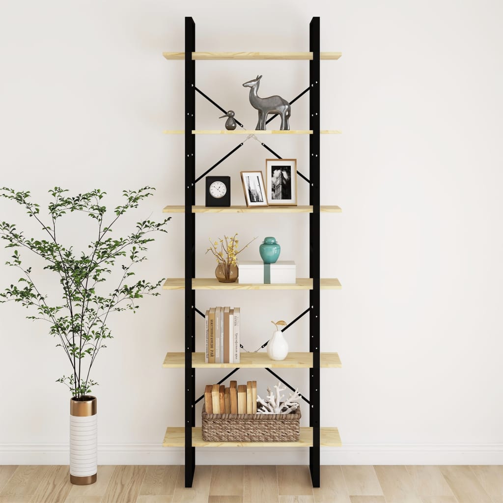 Estante alta 100x30x210 cm madeira de pinho maciça branco