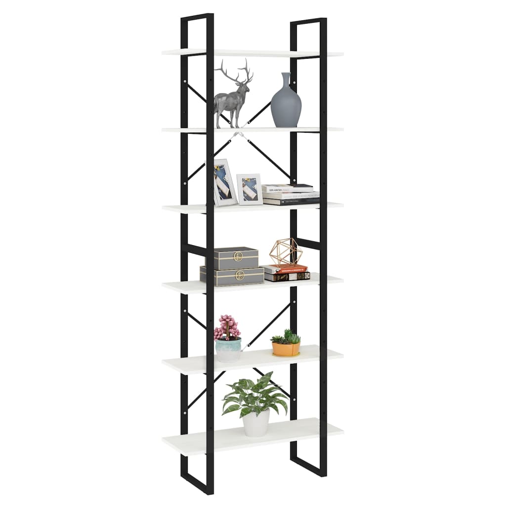 Estante alta 100x30x210 cm madeira de pinho maciça branco