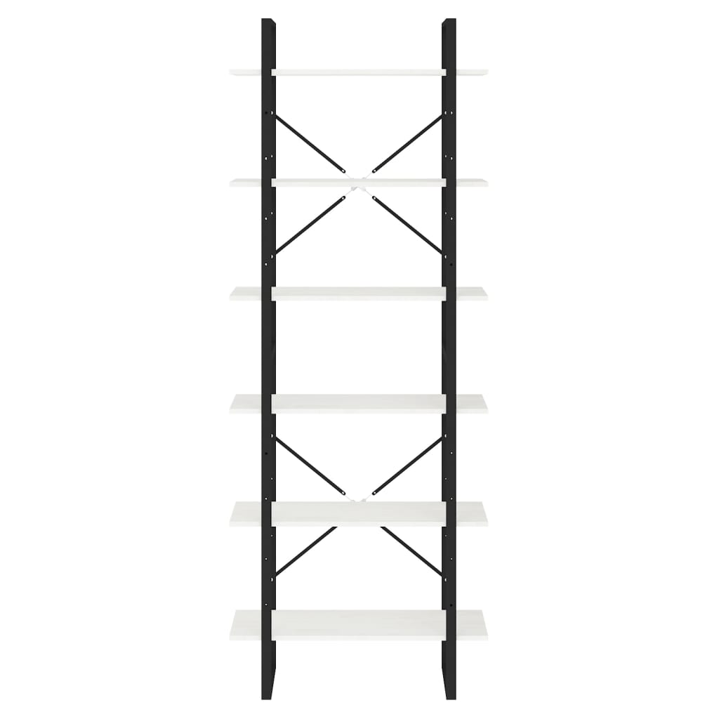 Estante alta 100x30x210 cm madeira de pinho maciça branco