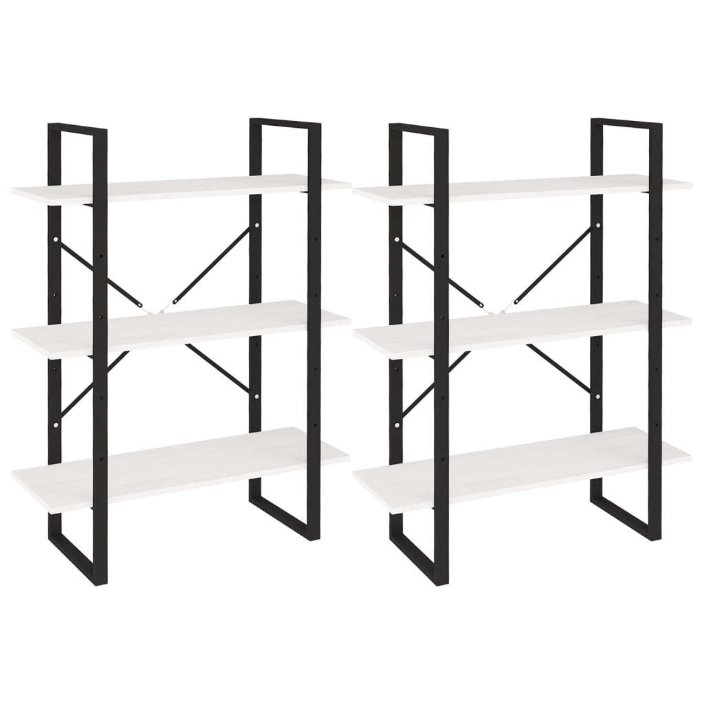 Estante alta 100x30x210 cm madeira de pinho maciça branco