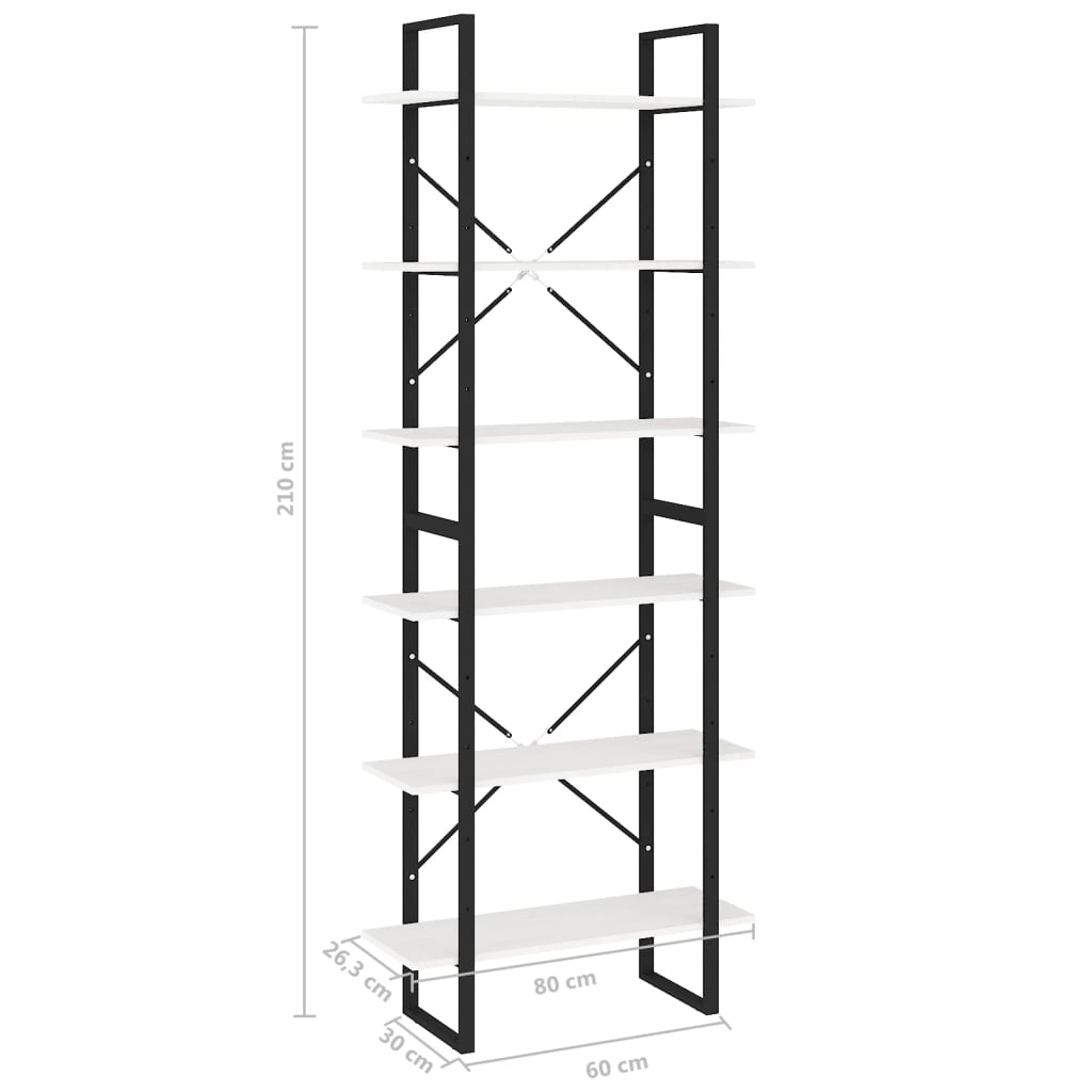 Estante alta 100x30x210 cm madeira de pinho maciça branco