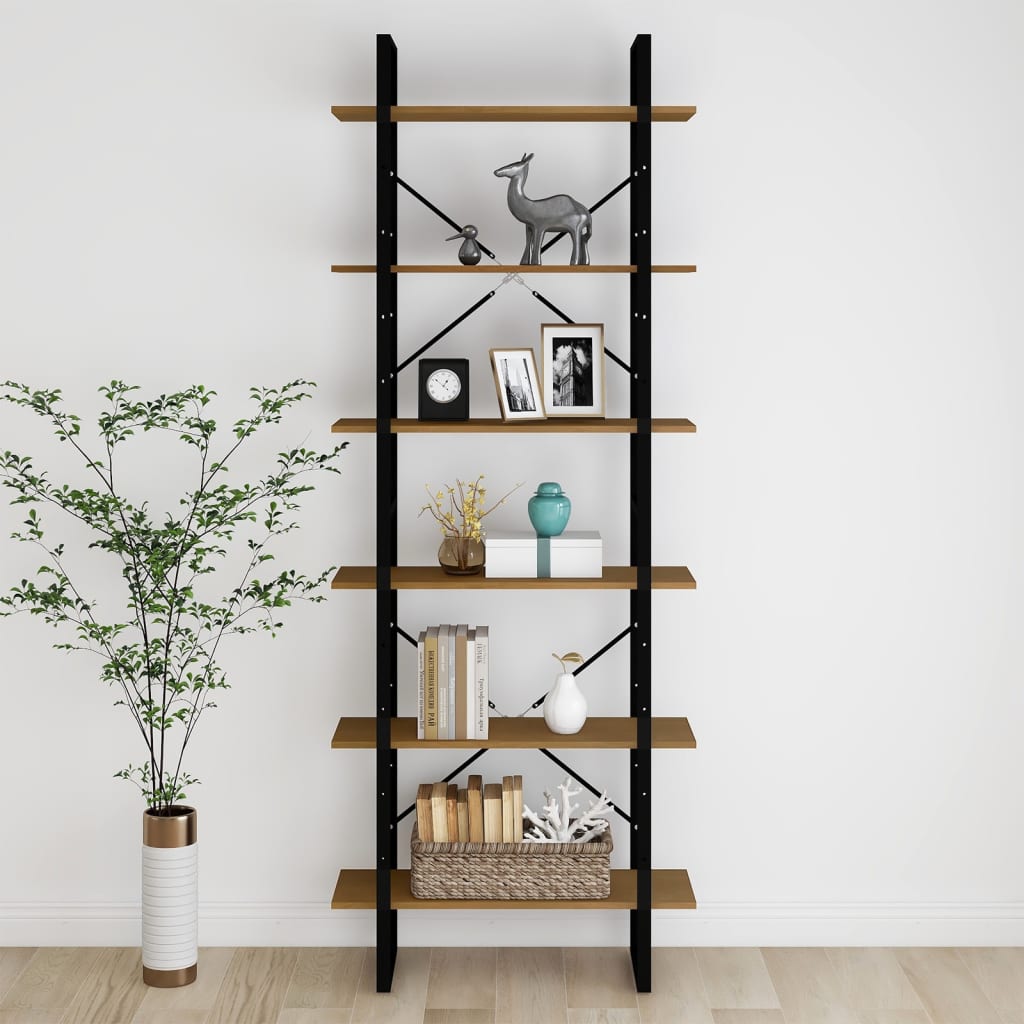 Estante alta 100x30x210 cm madeira de pinho maciça branco