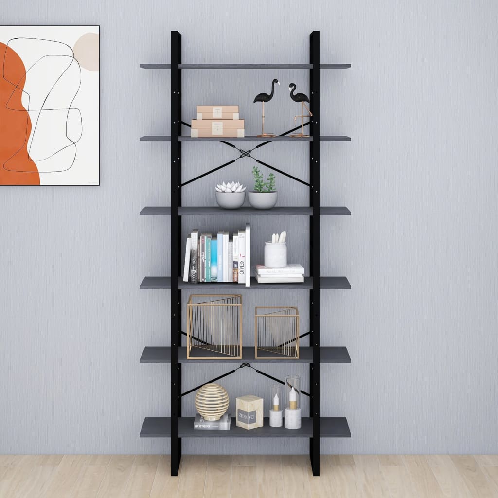 Estante alta 100x30x210 cm madeira de pinho maciça branco