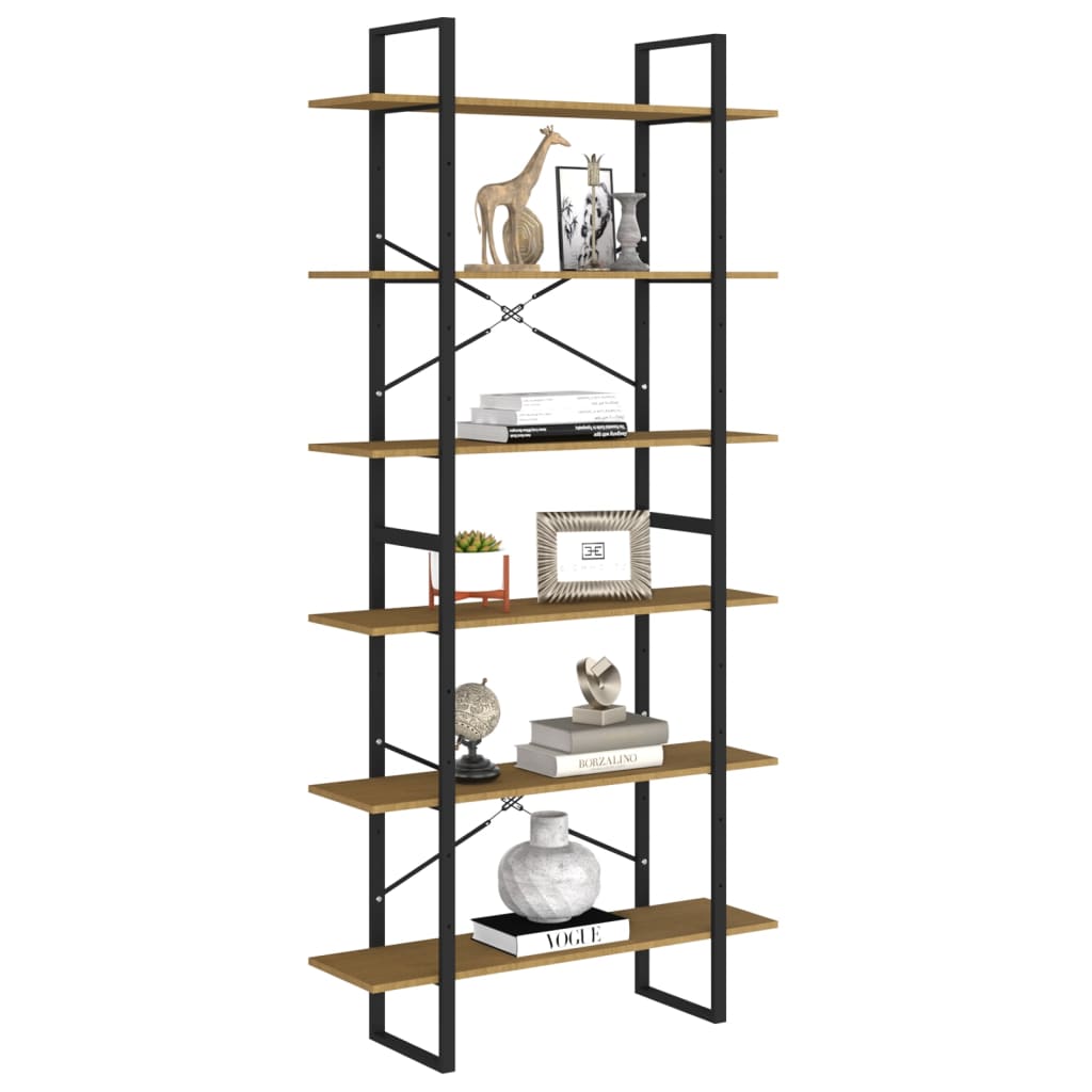 Estante alta 100x30x210 cm madeira de pinho maciça branco