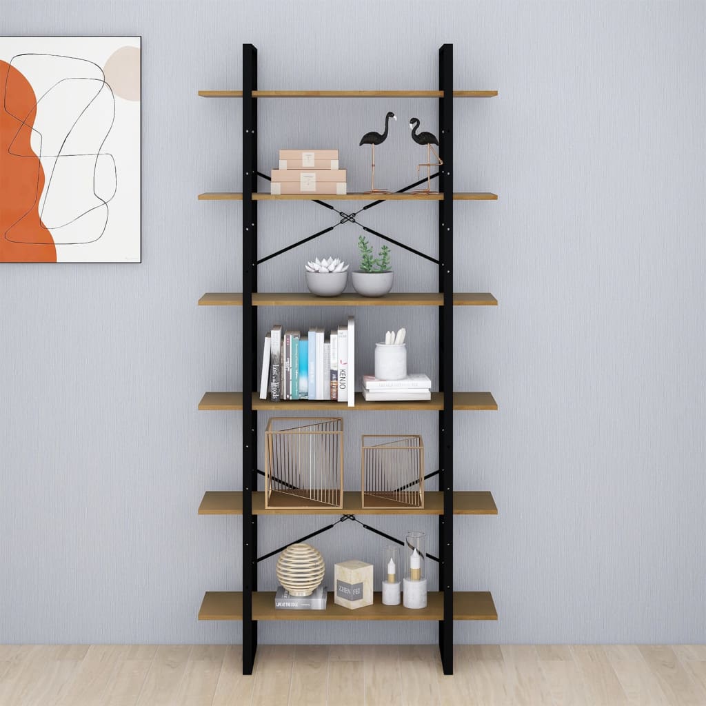 Estante alta 100x30x210 cm madeira de pinho maciça branco