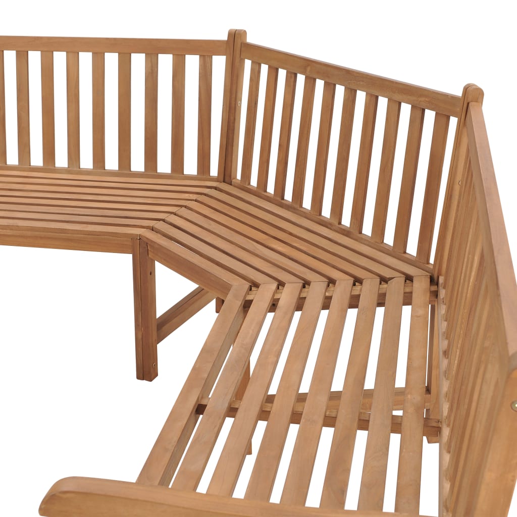 Banco de canto para jardim 185x185x90 cm madeira de teca maciça