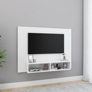 Armário de parede p/ TV 120x23,5x90 cm deriv. madeira branco