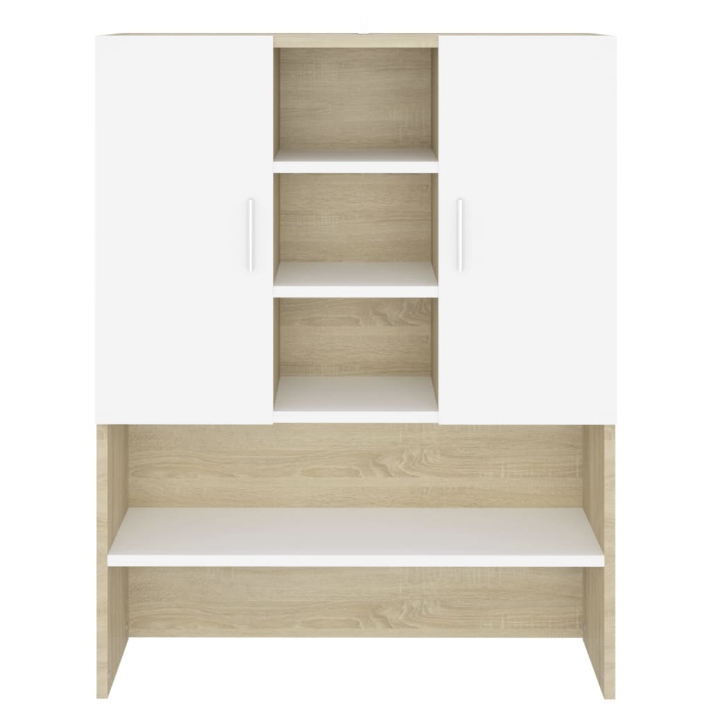 Armário máquina de lavar 70,5x25,5x90 cm branco brilhante