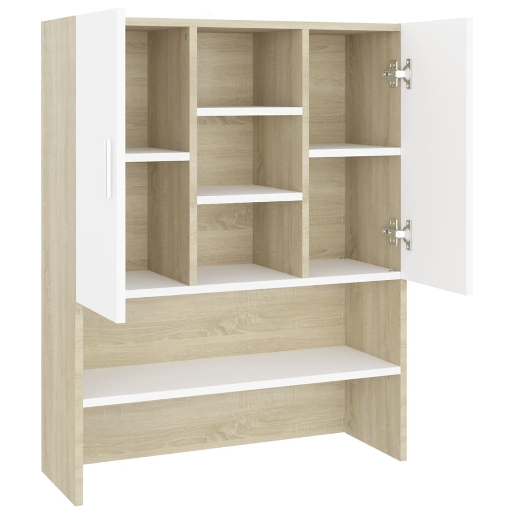 Armário máquina de lavar 70,5x25,5x90 cm branco brilhante