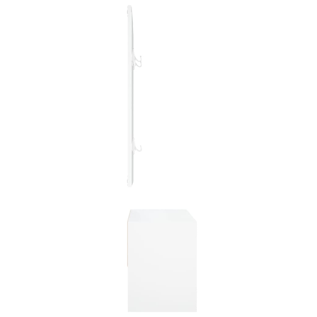 Conj. móveis de corredor derivados de madeira branco brilhante