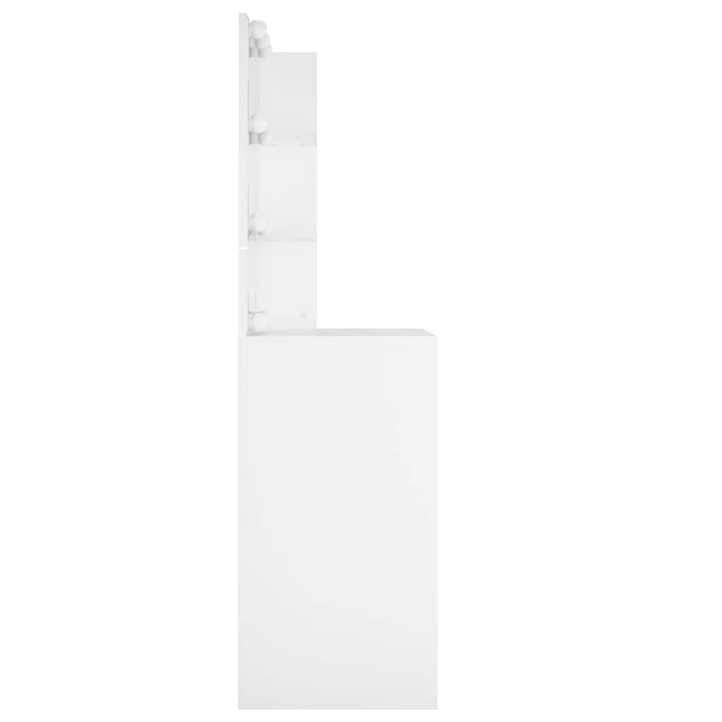 Toucador com LEDs 86,5x35x136 cm branco brilhante