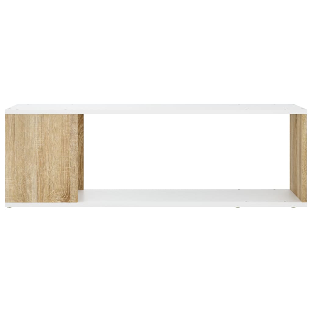 Móvel de TV 100x24x32 cm derivados de madeira branco brilhante