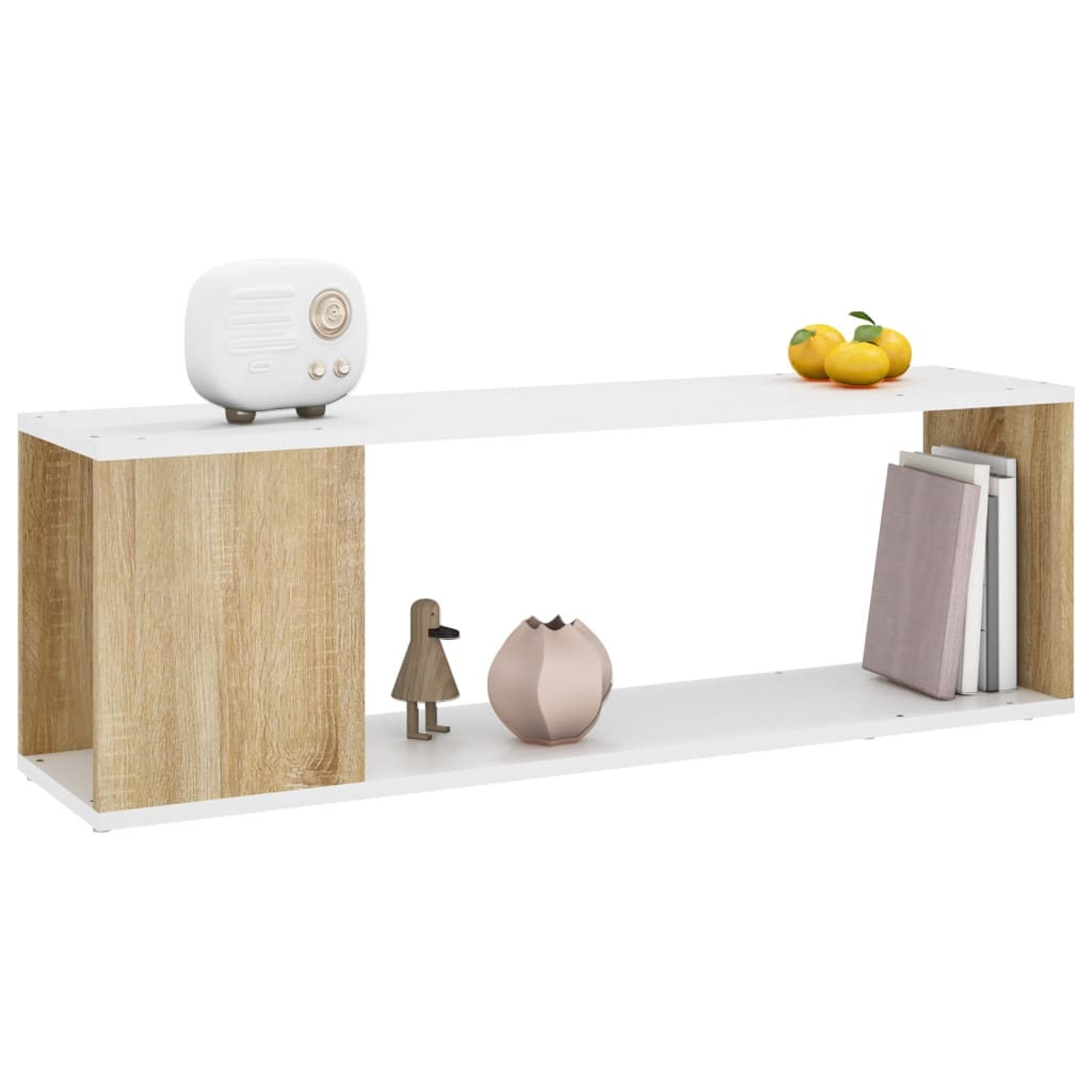 Móvel de TV 100x24x32 cm derivados de madeira branco brilhante