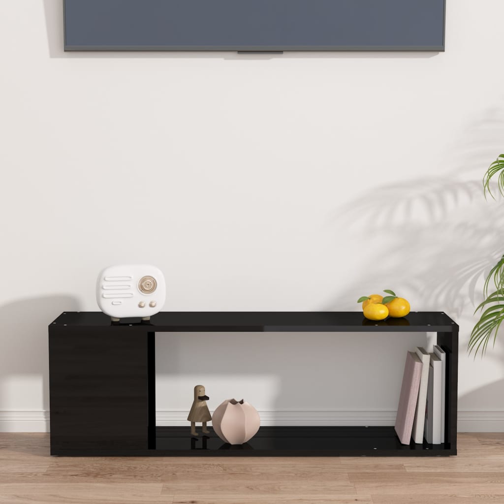 Móvel de TV 100x24x32 cm derivados de madeira branco brilhante