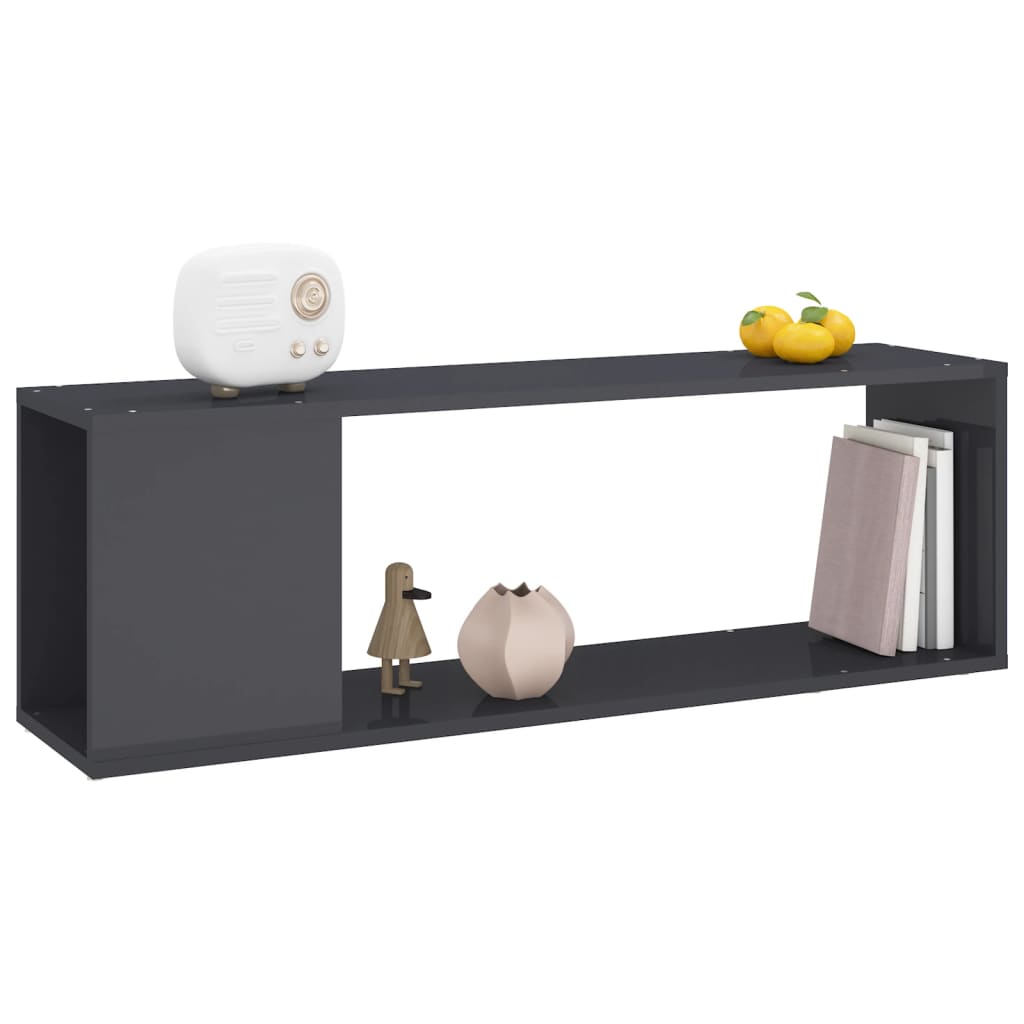 Móvel de TV 100x24x32 cm derivados de madeira branco brilhante