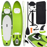 Conjunto prancha de paddle SUP insuflável 300x76x10 cm verde
