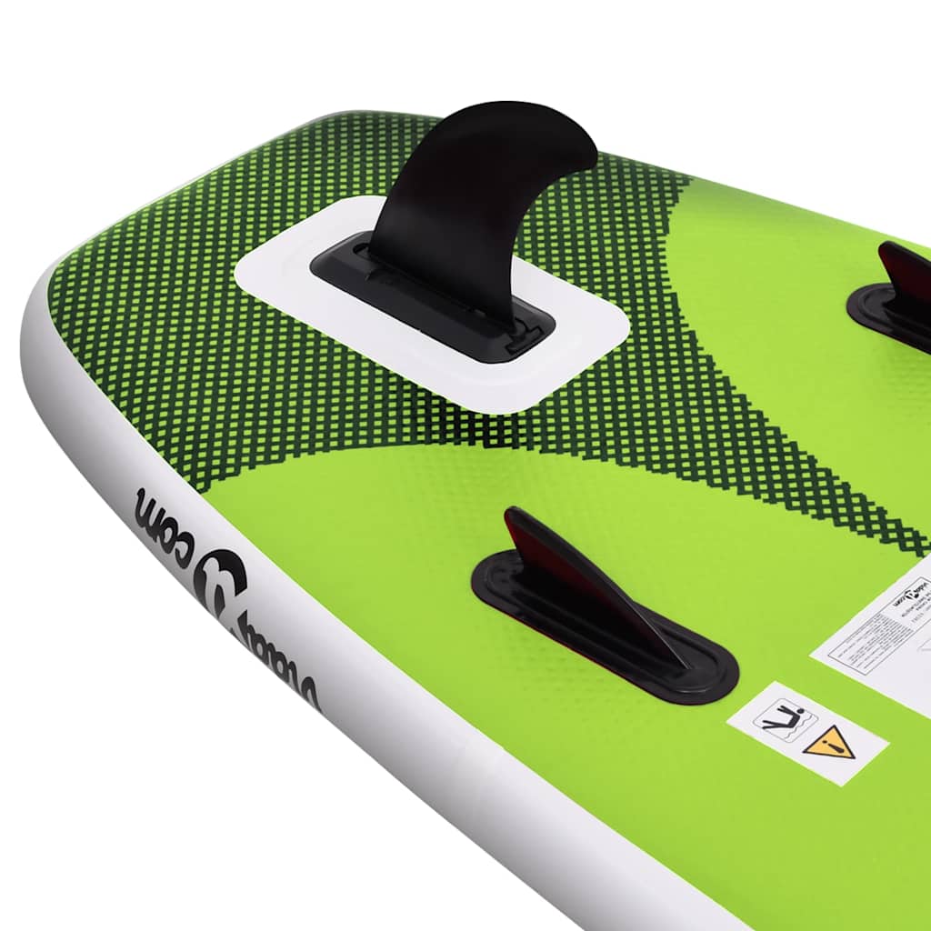 Conjunto prancha de paddle SUP insuflável 300x76x10 cm verde